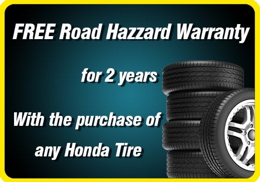 Get a FREE Road Hazzard Warranty for 2 years at Merchant Honda in Selma AL